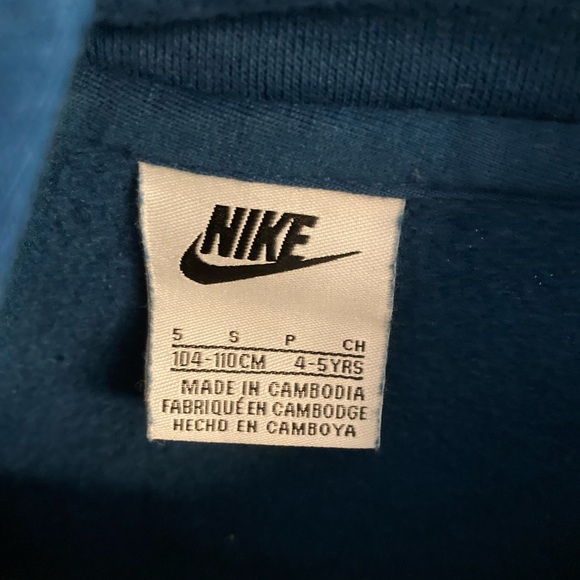 Nike Girls Cropped Hoodie Sweatshirt Teal and blue Size Small - Picture 3 of 4